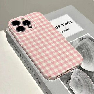 Ốp lưng điện thoại kẻ sọc màu hồng trắng tương thích iphone14 13 11 12promax 11promax 12pro 14plus x xs xr 7 8plus film hard case