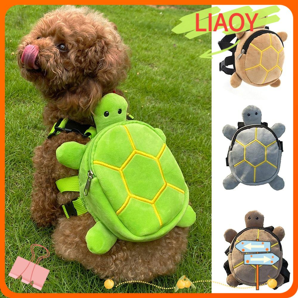 Liaoy pet snack bag, hình con rùa con chó sang trọng tự ba lô, thời trang chó con nhỏ vừa mềm mại huấn luyện đi bộ thú cưng knapsack pet