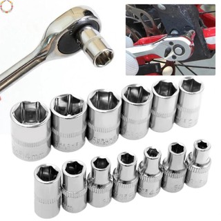 Ổ cắm 1 / 4in 1pc 4-14mm chrome vanadium steel metric silver chất lượng cao