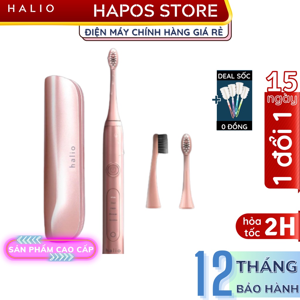 Bàn Chải Điện Halio Sonic Whitening Toothbrush Pro Màu Rose Gold Kèm Hộp Đựng - HAPOS
