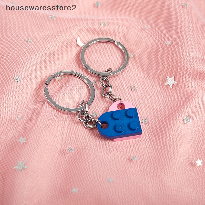 2 chiếc mặt dây chuyền gạch trái tim tình yêu dễ thương lego vòng cổ trái tim cho cô gái quà tặng tình bạn boutique