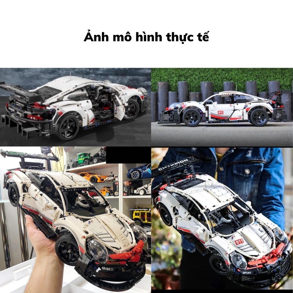 Mô hình lắp ráp siêu xe technic Posche 911 RSR 42096 tỷ Lệ 1:10 1610 chi tiết mảnh ghép cung cấp và bảo hành bởi PocToys