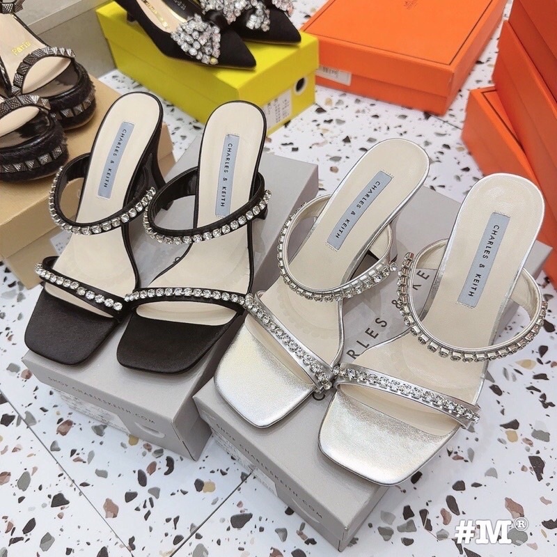 Sandnal cao gót đính đá quai xinh dễ đi 7p mã V79