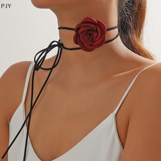 Pjy nhung hoa choker vòng cổ hoa lớn vòng cổ choker vòng cổ hoa trà hoa nhung dài choker cho nữ pj