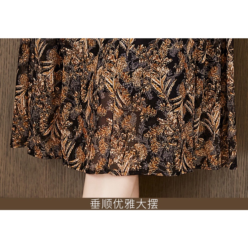 Đầm Tay Ngắn Che Bụng In Hoa Phong Cách Phương Tây Cổ Điển Thời Trang Cho Nữ Trung Niên 2023