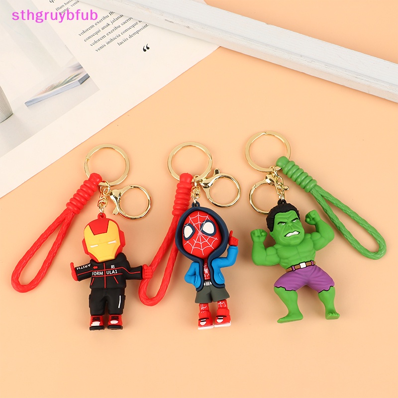 Sthb marvel spider man mặt dây chuyền búp bê dễ thương hình hành động avengers iron man captain america keychain bag keyring mặt dây chuyền quà tặng sinh nhật vn