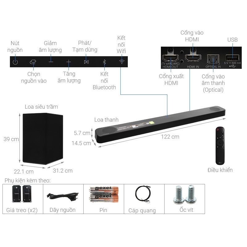 Loa thanh Soundbar LG SP9A 5.1.2ch Hires Audio - Mới 2021 hàng chính hãng bảo hành