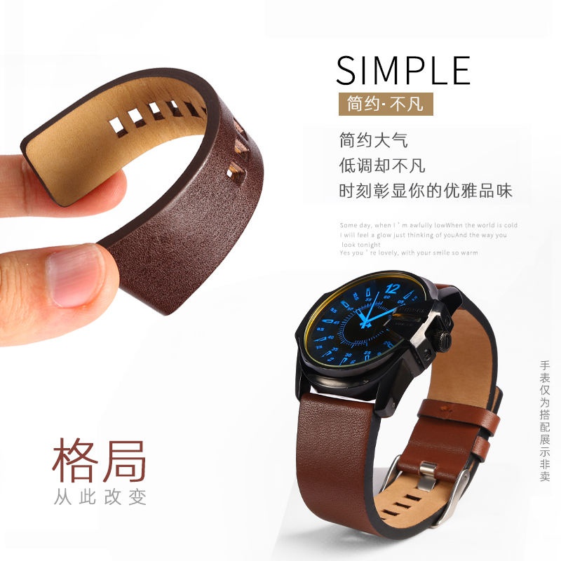 Dây Đeo Đồng Hồ Bằng Da Thật Màu Đen 7396 7391 28mm 30mm Cho Nam & Nữ