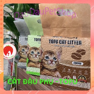 [Bán sỉ] Cát vệ sinh mèo, Cát đậu phụ xả bồn cầu Cute Tabby 6L-2.4kg