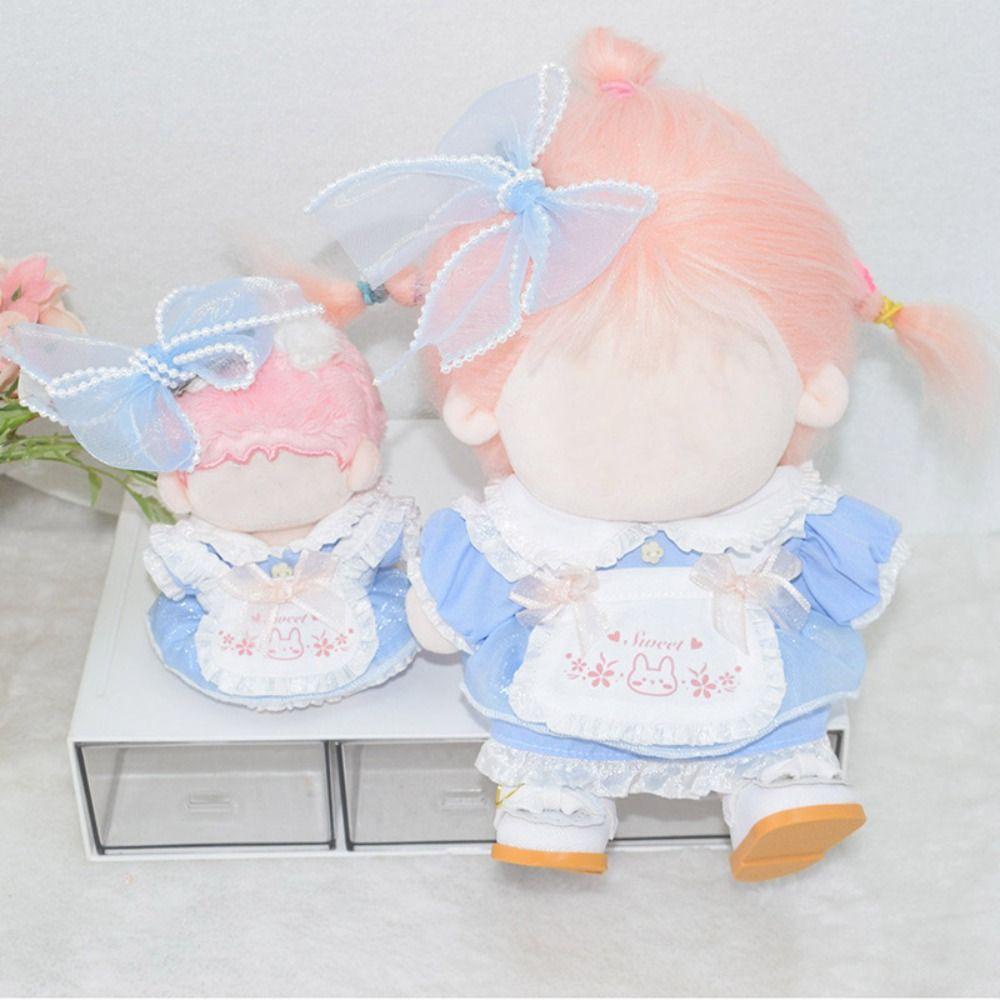 Uumir miniature dress suit, quần áo búp bê 10cm 20cm màu xanh lam, quà tặng phim hoạt hình thỏ trang phục có thể thay thế thay thế trò chơi mặc quần áo mini bowknot headwear búp bê nhồi bông