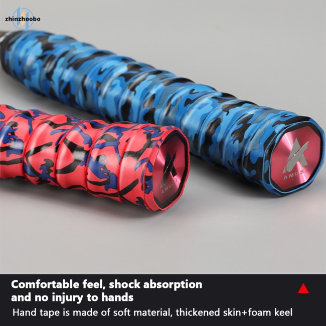 Zhin camouflage handle tape dày anti-slip thấm hút mồ hôi băng quấn mồ hôi cho vợt cầu lông tennis