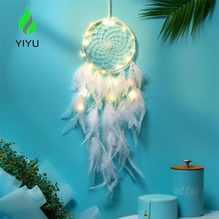 YIYU Dream catcher 1 chiếc dệt quà tặng sinh nhật phòng tự làm treo mặt dây chuyền đồ thủ công bằng lông vũ