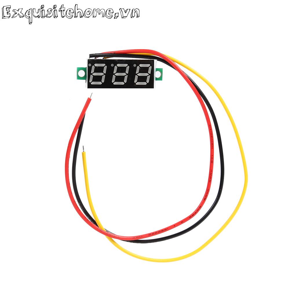 0,28 inch dc 0-100v 3 dây đồng hồ đo điện áp mini đồng hồ đo vôn kế màn hình led