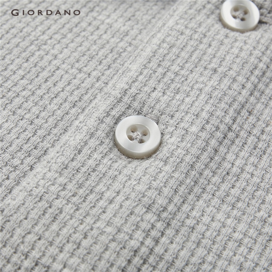 Áo polo nam GIORDANO 18013614 tay dài có túi thời trang