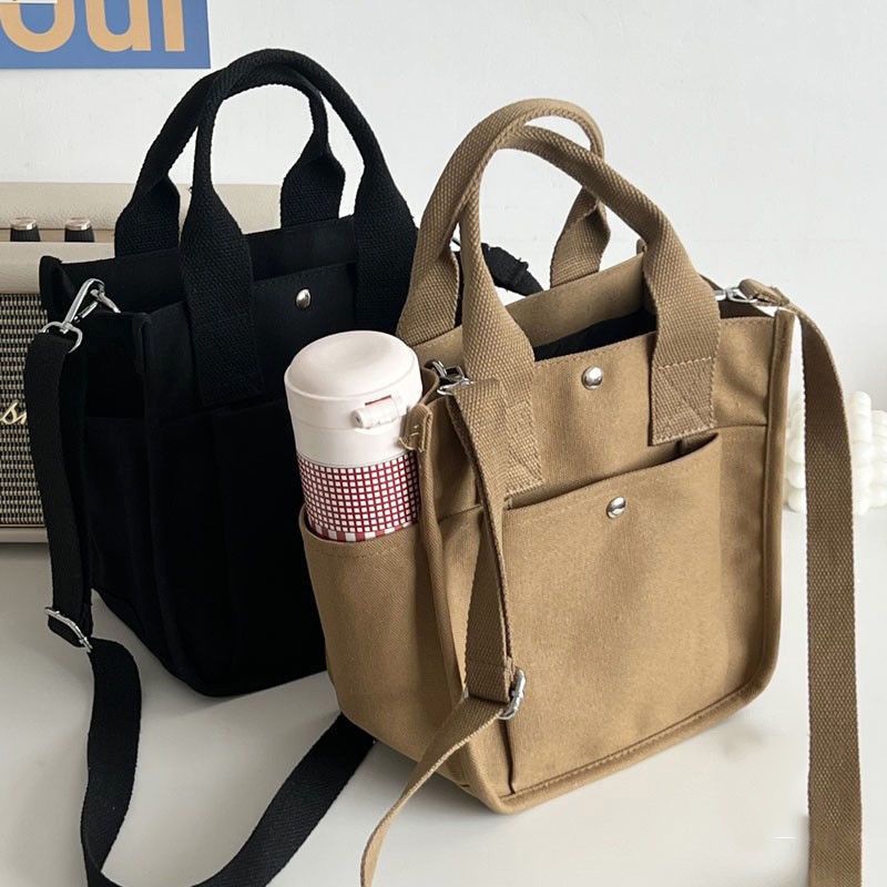 REITINGE Canvas hand-carried cross-body bag, đơn giản và linh hoạt, túi hộp cơm bento xách tay đeo vai