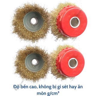 Bát đánh rỉ, chén cước chà sắt, chén đồng đánh rỉ, cọ chén 06 16mm vàng đẹp loại tốt 1 cái