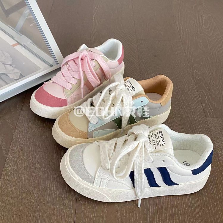 Giày Vải Canvas Da Cổ Thấp Phong Cách Harajuku Hồng Kông Thời Trang Mùa Thu 2023