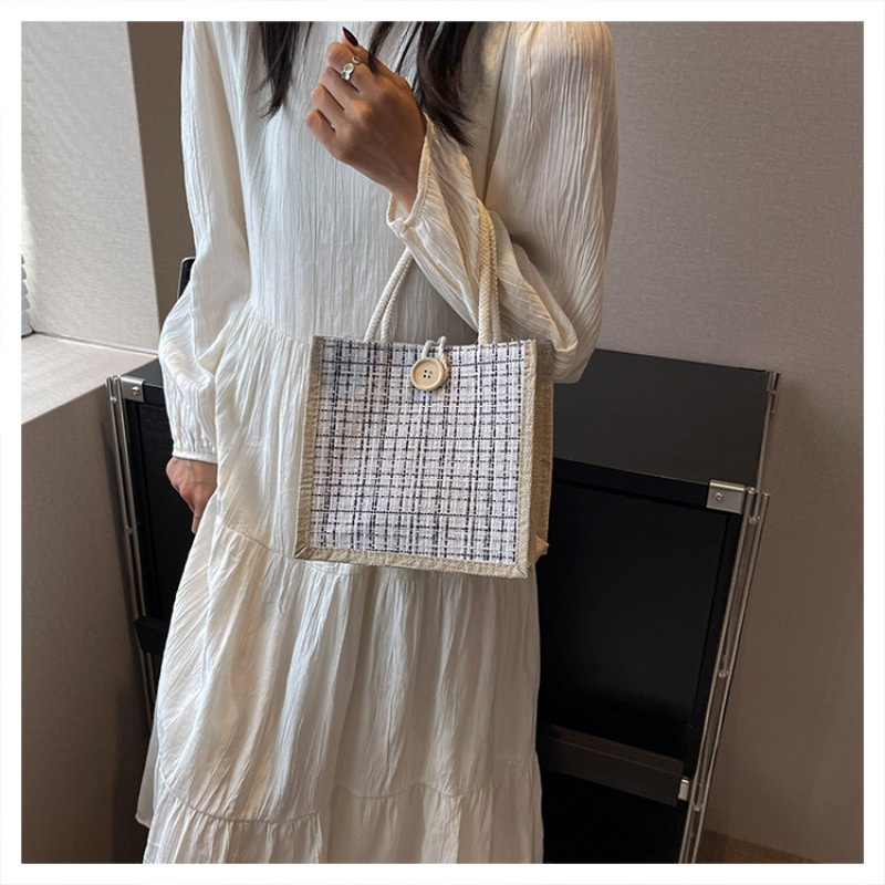 Túi nhỏ thơm mẹ đi chơi túi mẹ và bé đi làm túi vải lanh túi đồng hành dễ thương túi vải lanh túi xách nữ hộp cơm bento túi