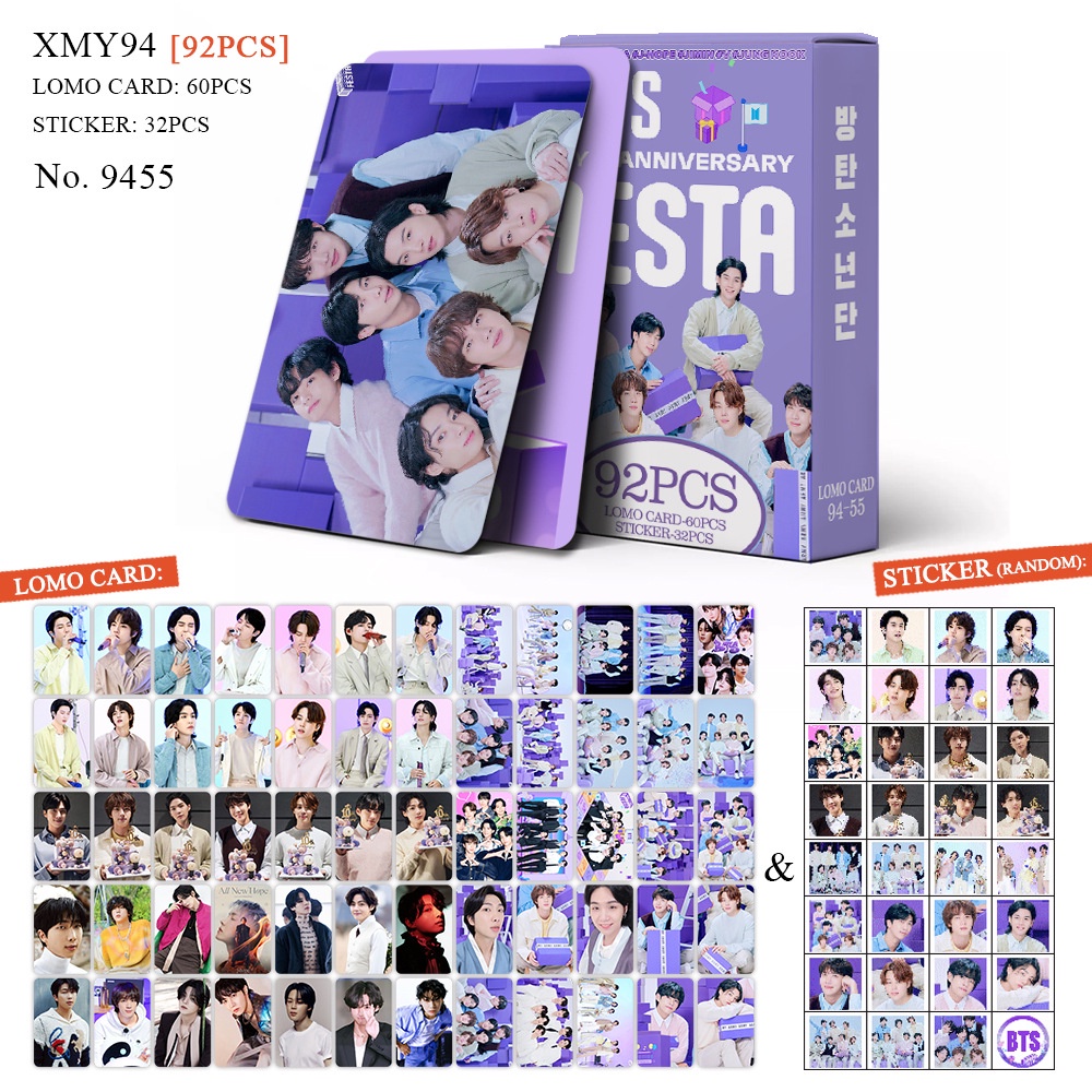 92 cái / hộp bt-s album festa kỷ niệm 10 năm jimin dán mặt photocards lomo thẻ kpop bưu thiếp pasta giá rẻ ht