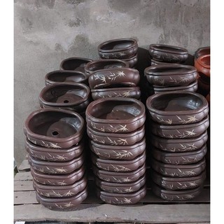 Chậu gốm áng mây 3 màu 15x12x4.5cm