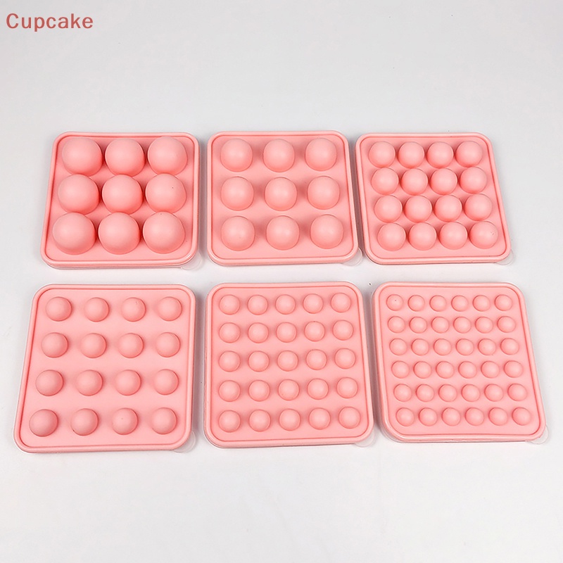 9/16/25/36 khoang hình tròn quả bóng sô cô la khuôn có nắp đậy thực phẩm silicone cấp non- candy cake ice cube baking dụng cụ làm bánh erw