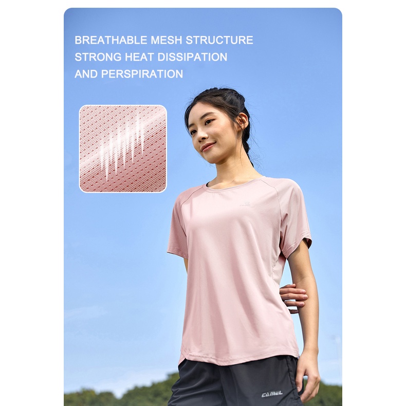 CAMEL SPORTS sports sports t-shirt new elastic quick-drying refreshing breathable all-match cổ tròn tay ngắn