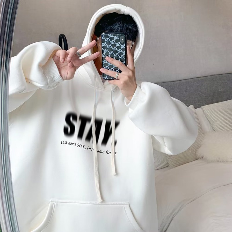 🔥áo hoodie nam áo khoác cổ đứng🔥form rộng big size tới 90kg Thời trang nam Mỹ sáng tạo STAY thư in cộng với kích thước hoodie Unisex Thời Trang Trẻ Trung
