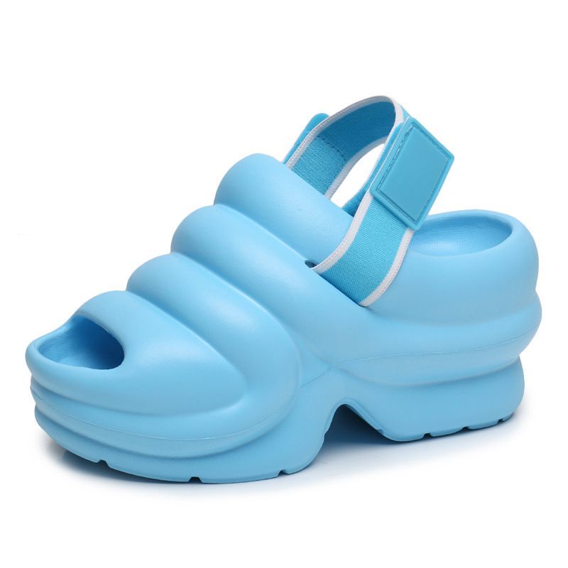 Wedge heel women's slippers / sandals dual-use shoes phong cách mới thick-soled all-match slipp tinh tế