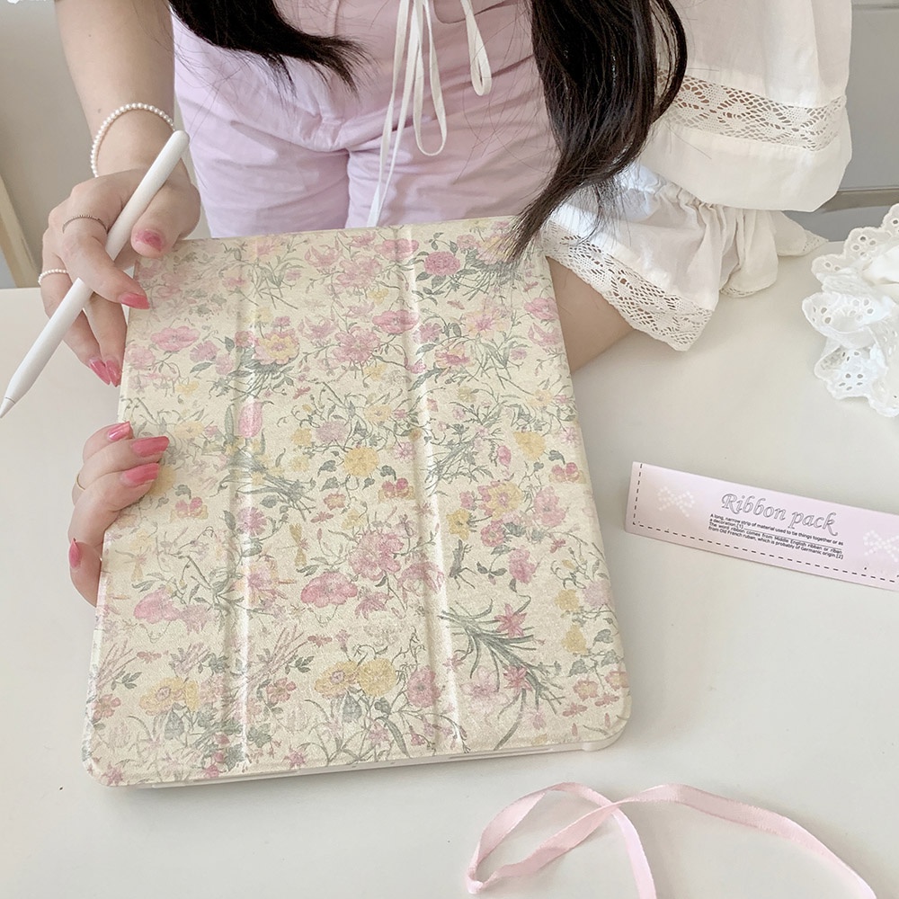 Vỏ cứng acrylic hình hoa nhỏ vỏ tương thích với ipad mini6 ipad5 6 7 8 9 air air1 air2 air3 air4 air5 10.9 "pro10.5 pro11 pro12.9 2018 2020 2021 2022 bao da