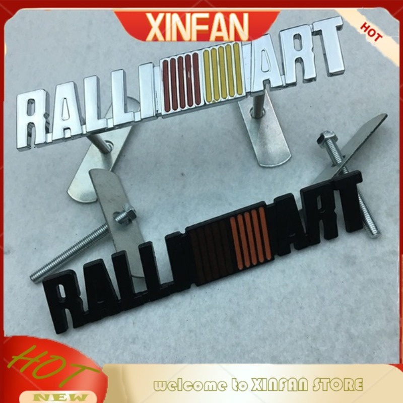 Xinfan 1 x ralliart logo 3d metal car front grill badge cho mitsubishi outlander mirage lancer evolution 10 9 eclipse asx pajero l200 colt carisma galant, v.v.