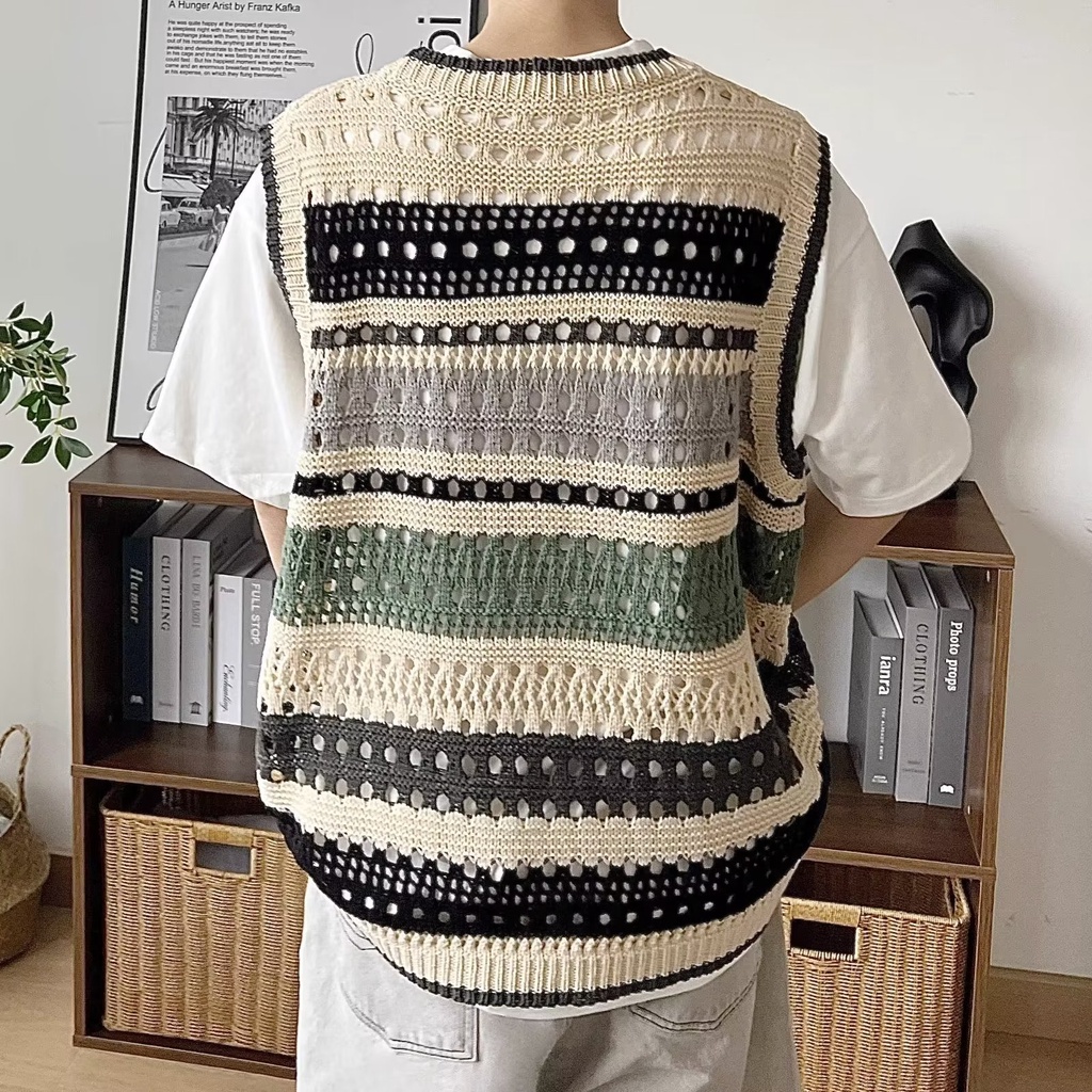 Áo Len Không Tay Phong Cách Hàn Quốc Trẻ Trung Dành Cho Nam