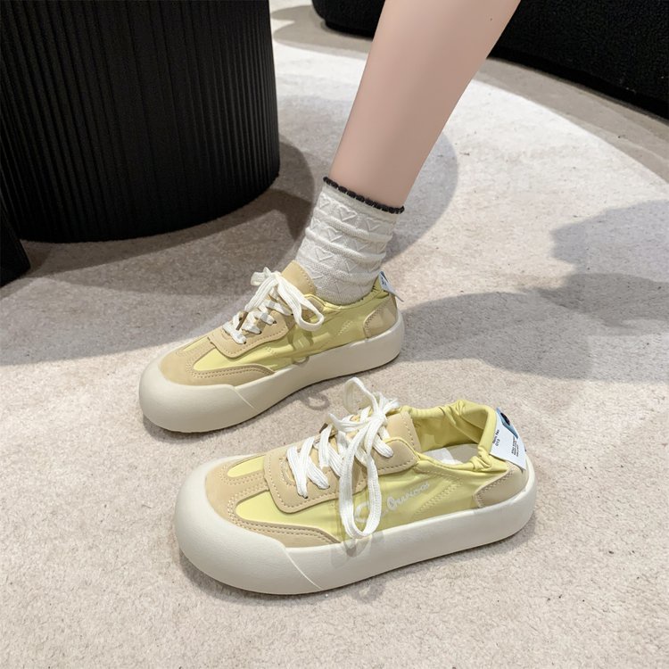All-match ngón chân tròn miệng trung thể thao giày thường dây đeo chéo nhẹ hàng ngày mặc bên ngoài nền tảng đế giày thể thao nữ