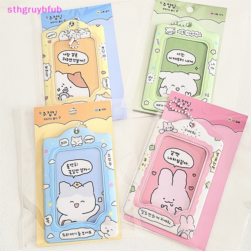 Sthb fashion korea 3 inch photocard holder kpop card keychain mặt dây chuyền thần tượng chủ thẻ xe buýt ngân hàng id thẻ bìa đồ dùng học sinh vn