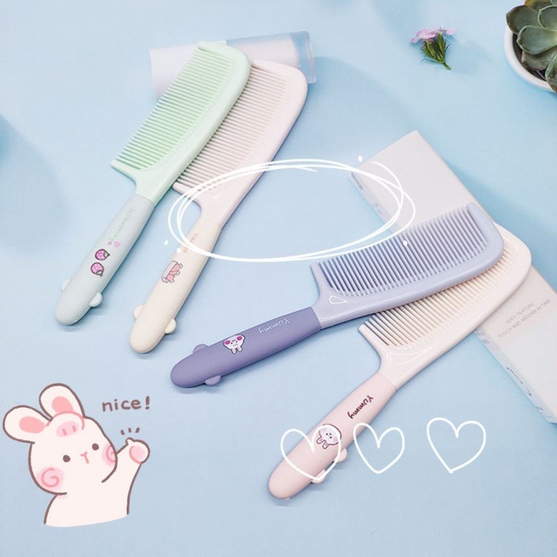 Lược chải tóc cầm tay trơn yummy nhiều màu pastel ngọt ngào cao cấp LUOC08