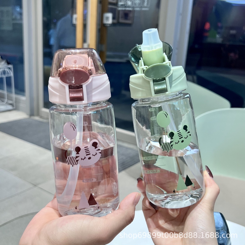 ☛ Bình nước hình ếch 550ml Cốc có ống hút Bình nước tập thể dục du lịch Bpa Free Cốc nước ngoài trời chất lượng cao dành cho trẻ em srlive