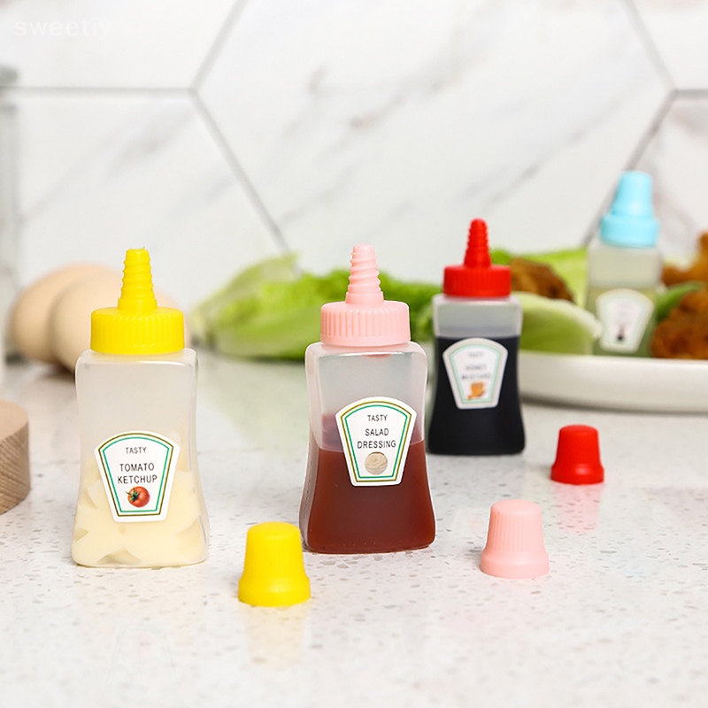 Sweetiy 1 / 2 / 4 Cái / bộ Mini Cà Chua Xay Salad Dressing Chai Dầu Di Động Nhỏ Nước Sốt Hộp Đựng Mới