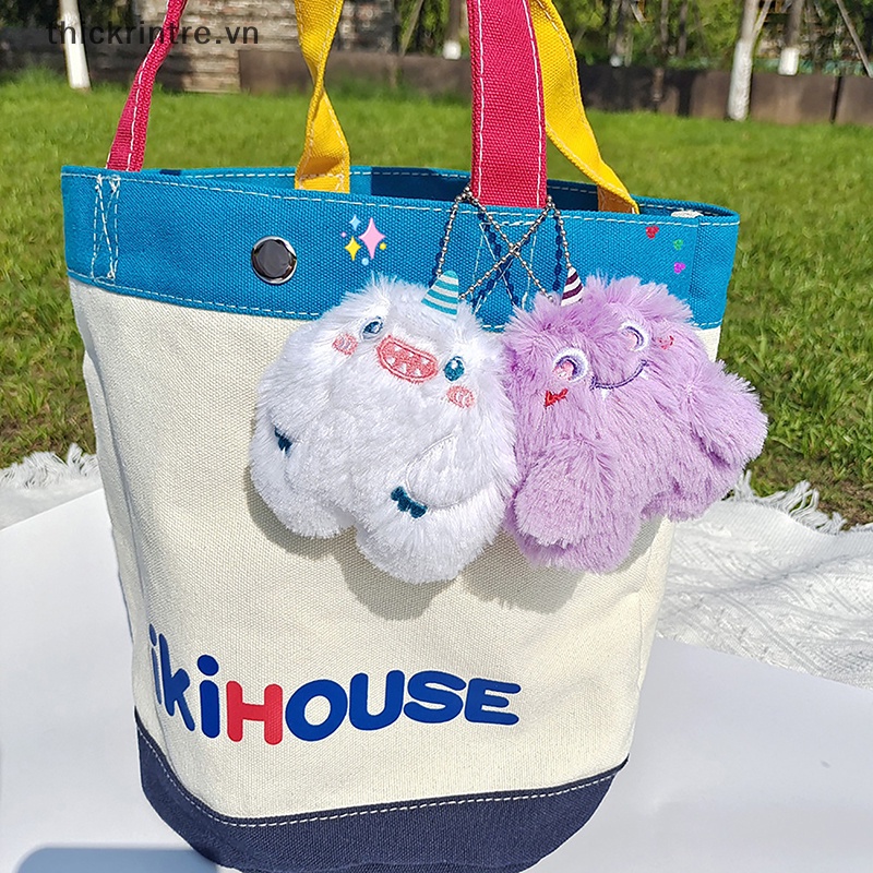 Thi dễ thương sang trọng quái vật nhỏ móc khóa phim hoạt hình búp bê đồ chơi mặt dây chuyền chìa khóa túi trang trí móc chìa khóa xe trẻ em quà tặng phụ kiện vn