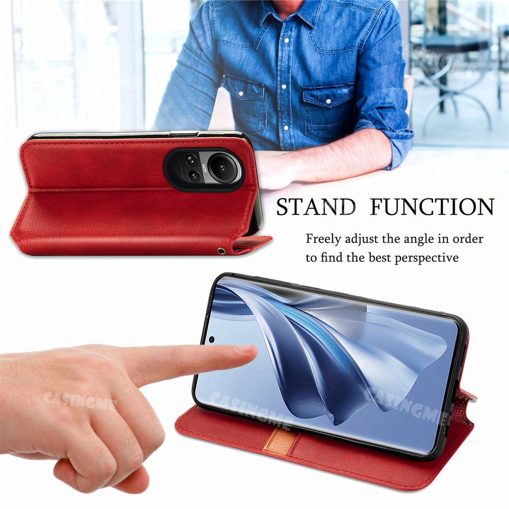 Bao da nắp gập oppo reno 10 10pro 2023 cho oppo reno 10 reno10 pro reno10pro 10pro + + plus 5g bao da nắp gập bảo vệ toàn diện Ốp điện thoại