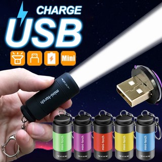 Đèn pin led mini đèn pin sạc usb đèn pin không thấm nước đèn khẩn cấp ngoài trời đèn móc khóa đi bộ đường dài cắm trại đèn chiếu sáng di động