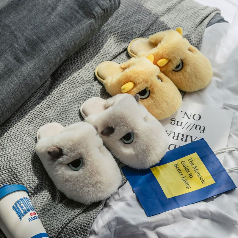 HHH  Dép Lông Đế Dày đi mùa đông Dép xỏ ngón đi bánh mì Thoải Mái Xinh Xắn B92H0JT 35Z230831