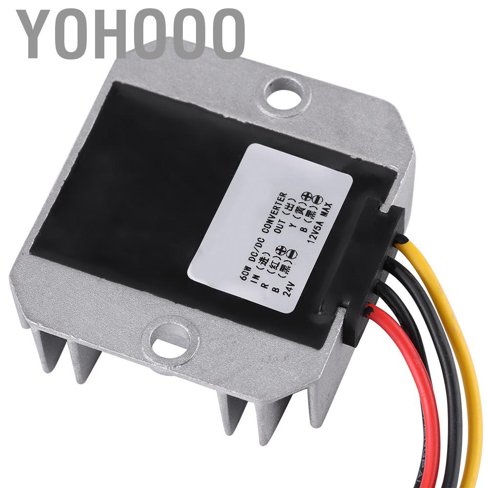 Yohooo DC-DC 24V To 12V Car  DC Converter 5A 60W Voltage Inverter Module Power Supply for Vehicle