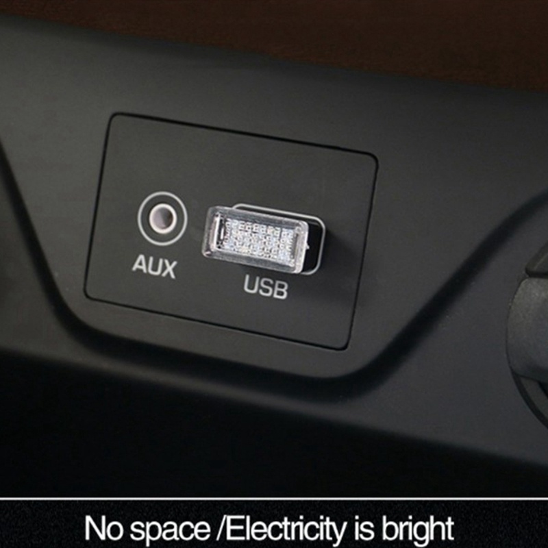 3 Phụ Kiện Xe Hơi: 1: 1 Bộ Đèn Led USB Mini Di Động Và 2 Tay Lái Màu Xanh Lam