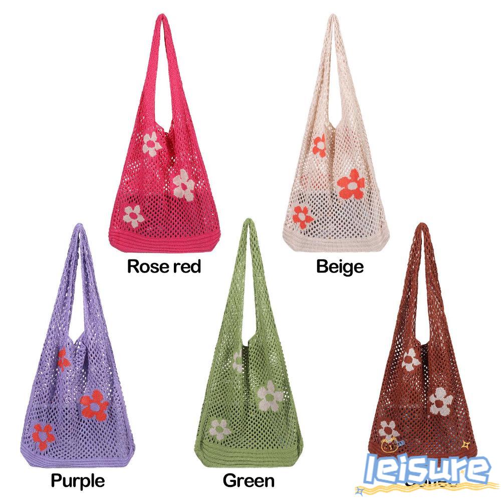 Túi tote đan len đeo vai kích thước lớn thời trang cho nữ tùy chọn màu sắc