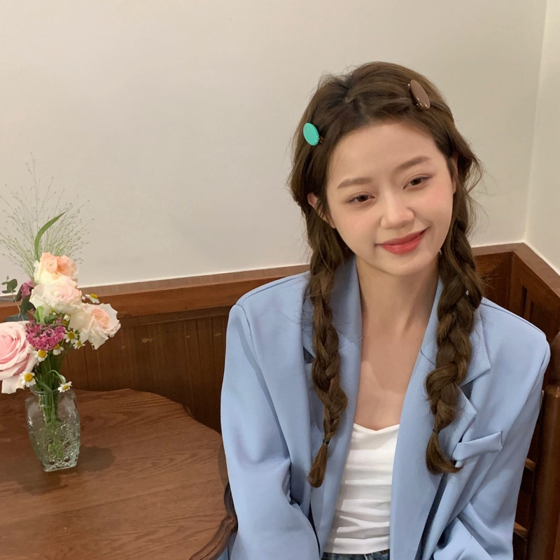 Kẹp Tóc Hình Oval Màu Sắc Ngọt Ngào Cho Nữ