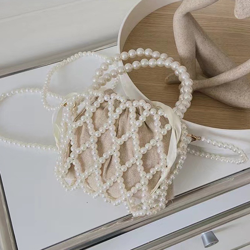 Túi Xách Đeo Chéo Đính Hạt Ngọc Trai Thời Trang Mùa Hè Dành Cho Nữ