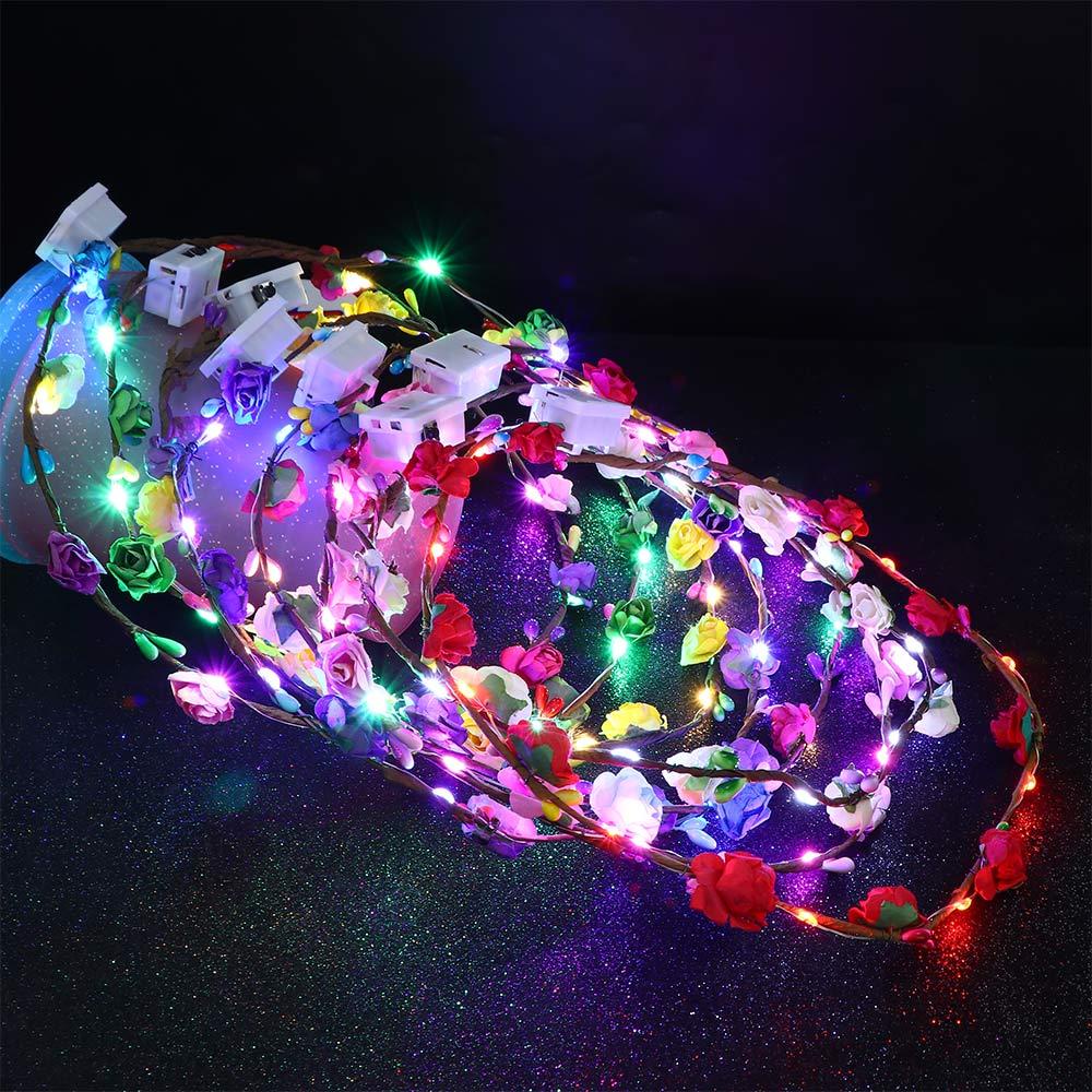 Vòng Hoa Đội Đầu Có Đèn LED Phát Sáng Cho Phù Dâu