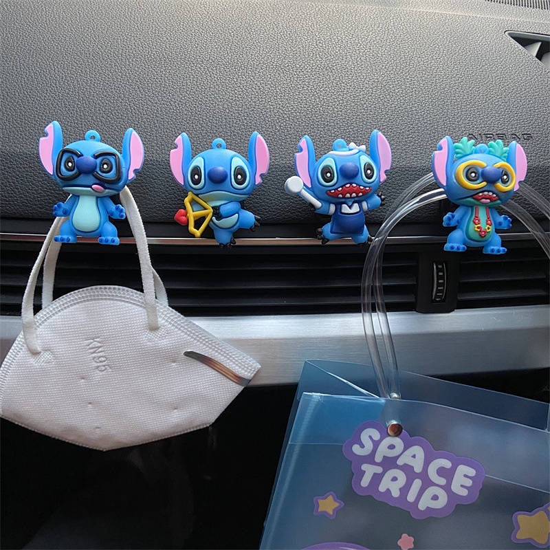 Cartoon Car Sticky Hook Car Co-Pilot Front Row Stitch Stitch Cute Storage Small Hook Car Interior Decoration THeE