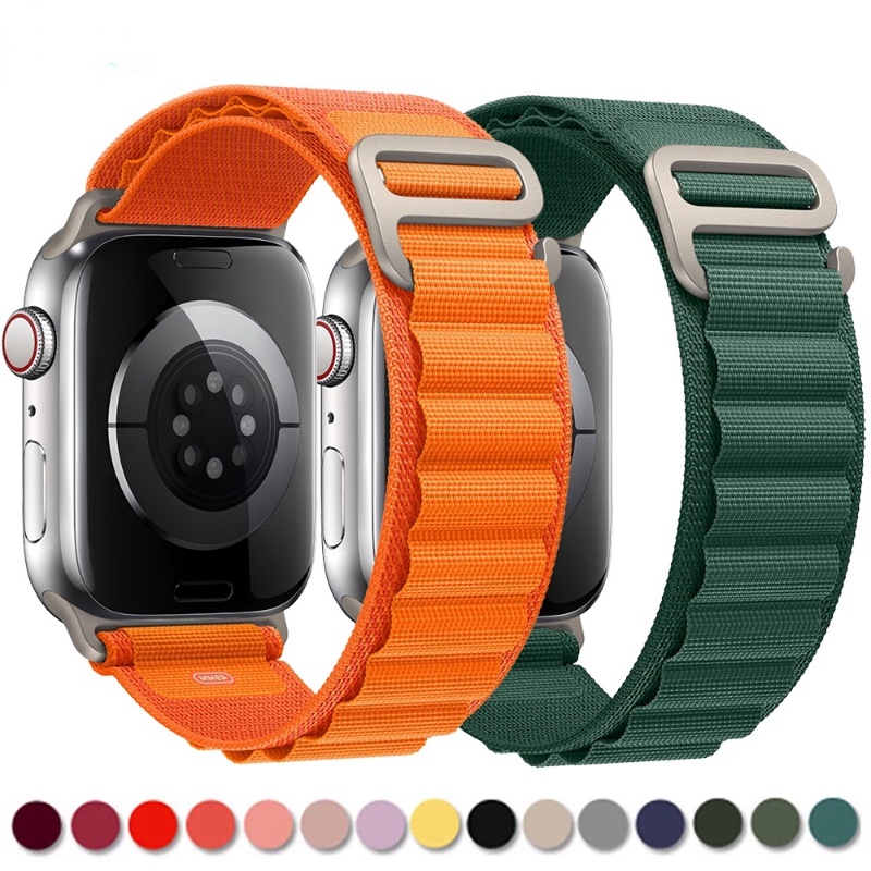 Dây Đeo Nylon 49mm 44mm 40mm 45mm 41mm Cho iwatch series 3 5 SE 6 7 8 Ultra