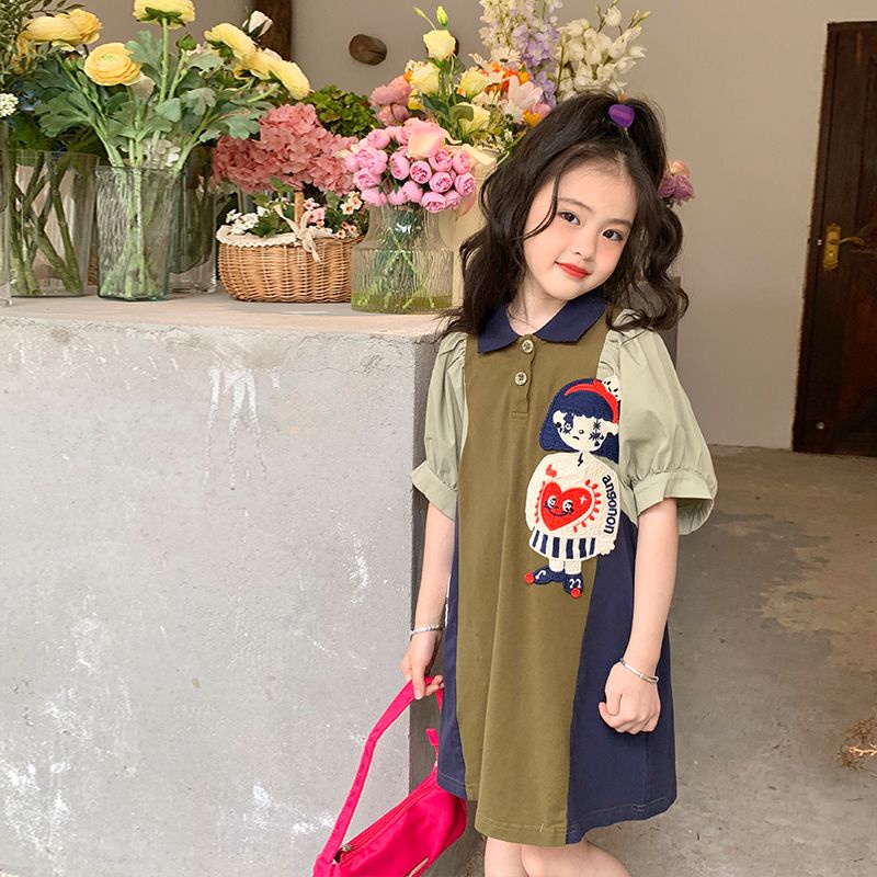 2023 Áo Thun Polo Tay Ngắn Phong Cách Hàn Quốc Thời Trang Mùa Hè Mới Dành Cho Bé Gái