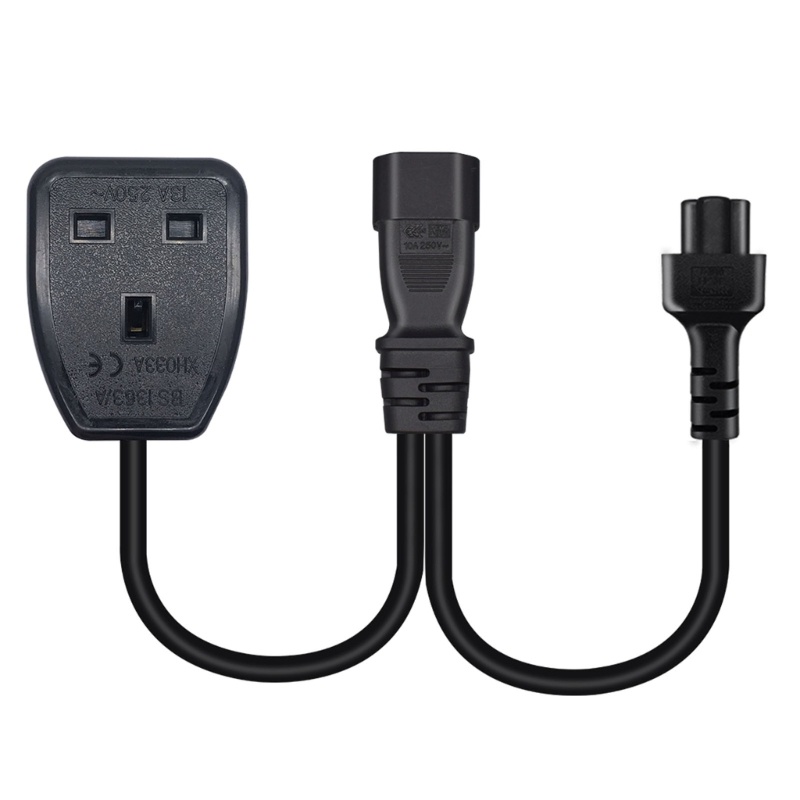 Dây Cáp Chuyển Đổi Nguồn Điện 32cm / 1ft IEC320-C14 Sang IEC320-C5 + UK13A Hình Chữ Y Tiện Dụng